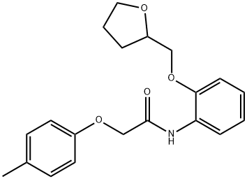 2-(4-methylphenoxy)-N-[2-(tetrahydro-2-furanylmethoxy)phenyl]acetamide Struktur