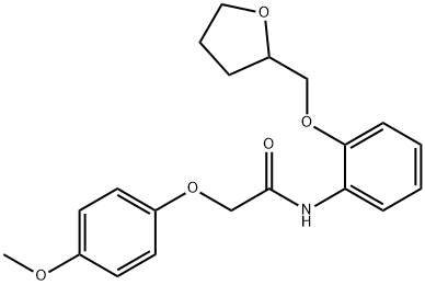 2-(4-methoxyphenoxy)-N-[2-(tetrahydro-2-furanylmethoxy)phenyl]acetamide Struktur