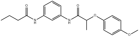 N-(3-{[2-(4-methoxyphenoxy)propanoyl]amino}phenyl)butanamide Struktur