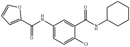 N-{4-chloro-3-[(cyclohexylamino)carbonyl]phenyl}-2-furamide Struktur