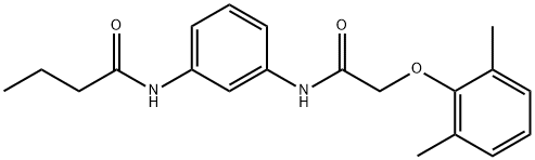 N-(3-{[2-(2,6-dimethylphenoxy)acetyl]amino}phenyl)butanamide Struktur