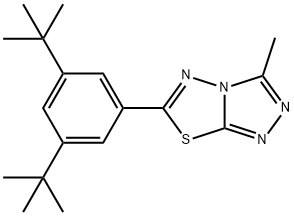 6-(3,5-ditert-butylphenyl)-3-methyl[1,2,4]triazolo[3,4-b][1,3,4]thiadiazole Struktur