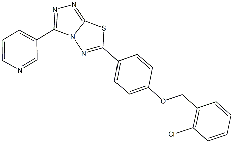 2-chlorobenzyl 4-[3-(3-pyridinyl)[1,2,4]triazolo[3,4-b][1,3,4]thiadiazol-6-yl]phenyl ether Struktur