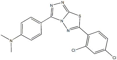 4-[6-(2,4-dichlorophenyl)[1,2,4]triazolo[3,4-b][1,3,4]thiadiazol-3-yl]-N,N-dimethylaniline Struktur