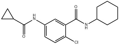 2-chloro-N-cyclohexyl-5-[(cyclopropylcarbonyl)amino]benzamide Struktur