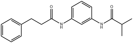 2-methyl-N-{3-[(3-phenylpropanoyl)amino]phenyl}propanamide Struktur