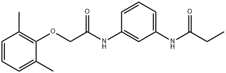 N-(3-{[2-(2,6-dimethylphenoxy)acetyl]amino}phenyl)propanamide Struktur