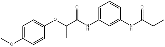 2-(4-methoxyphenoxy)-N-[3-(propionylamino)phenyl]propanamide Struktur