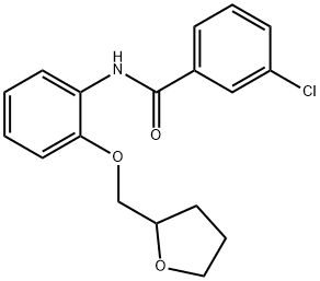 3-chloro-N-[2-(tetrahydro-2-furanylmethoxy)phenyl]benzamide Struktur