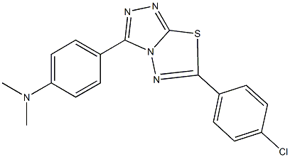 N-{4-[6-(4-chlorophenyl)[1,2,4]triazolo[3,4-b][1,3,4]thiadiazol-3-yl]phenyl}-N,N-dimethylamine Struktur