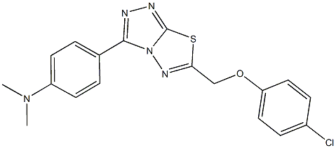 N-(4-{6-[(4-chlorophenoxy)methyl][1,2,4]triazolo[3,4-b][1,3,4]thiadiazol-3-yl}phenyl)-N,N-dimethylamine Struktur