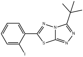 3-tert-butyl-6-(2-iodophenyl)[1,2,4]triazolo[3,4-b][1,3,4]thiadiazole Struktur