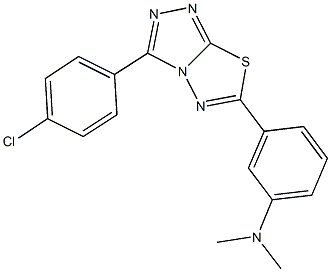 N-{3-[3-(4-chlorophenyl)[1,2,4]triazolo[3,4-b][1,3,4]thiadiazol-6-yl]phenyl}-N,N-dimethylamine Struktur