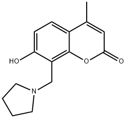 7-hydroxy-4-methyl-8-(1-pyrrolidinylmethyl)-2H-chromen-2-one Struktur