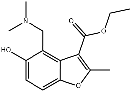 ethyl 4-[(dimethylamino)methyl]-5-hydroxy-2-methyl-1-benzofuran-3-carboxylate Struktur