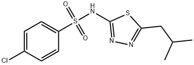 4-chloro-N-(5-isobutyl-1,3,4-thiadiazol-2-yl)benzenesulfonamide Struktur