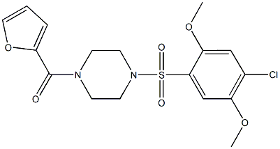 1-[(4-chloro-2,5-dimethoxyphenyl)sulfonyl]-4-(2-furoyl)piperazine Struktur