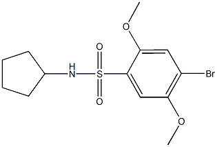 4-bromo-N-cyclopentyl-2,5-dimethoxybenzenesulfonamide Struktur