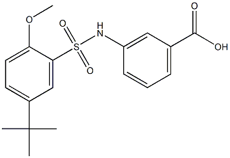 3-{[(5-tert-butyl-2-methoxyphenyl)sulfonyl]amino}benzoic acid Struktur