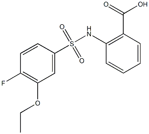 2-{[(3-ethoxy-4-fluorophenyl)sulfonyl]amino}benzoic acid Struktur