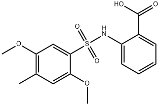 2-{[(2,5-dimethoxy-4-methylphenyl)sulfonyl]amino}benzoic acid Struktur