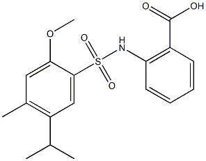 2-{[(5-isopropyl-2-methoxy-4-methylphenyl)sulfonyl]amino}benzoic acid Struktur