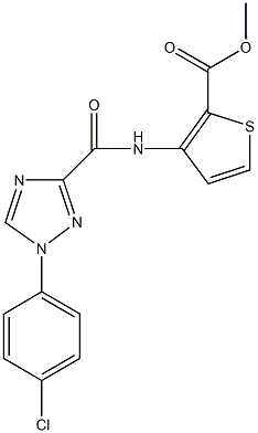 methyl 3-({[1-(4-chlorophenyl)-1H-1,2,4-triazol-3-yl]carbonyl}amino)-2-thiophenecarboxylate Struktur