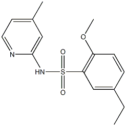 5-ethyl-2-methoxy-N-(4-methyl-2-pyridinyl)benzenesulfonamide Struktur