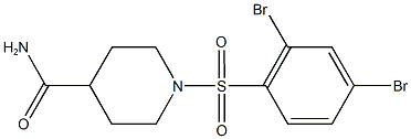 1-[(2,4-dibromophenyl)sulfonyl]-4-piperidinecarboxamide Struktur