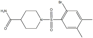 1-[(2-bromo-4,5-dimethylphenyl)sulfonyl]-4-piperidinecarboxamide Struktur