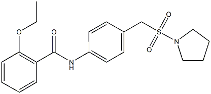 2-ethoxy-N-{4-[(1-pyrrolidinylsulfonyl)methyl]phenyl}benzamide Struktur