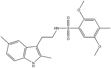 N-[2-(2,5-dimethyl-1H-indol-3-yl)ethyl]-2,5-dimethoxy-4-methylbenzenesulfonamide Struktur