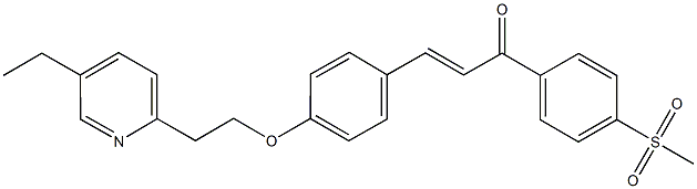 3-{4-[2-(5-ethyl-2-pyridinyl)ethoxy]phenyl}-1-[4-(methylsulfonyl)phenyl]-2-propen-1-one Struktur