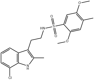 N-[2-(7-chloro-2-methyl-1H-indol-3-yl)ethyl]-2,5-dimethoxy-4-methylbenzenesulfonamide Struktur