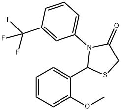 2-(2-methoxyphenyl)-3-[3-(trifluoromethyl)phenyl]-1,3-thiazolidin-4-one Struktur