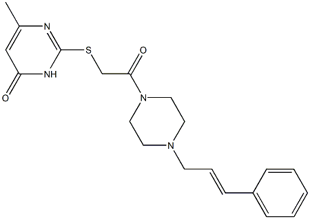 2-{[2-(4-cinnamyl-1-piperazinyl)-2-oxoethyl]sulfanyl}-6-methyl-4(3H)-pyrimidinone Struktur