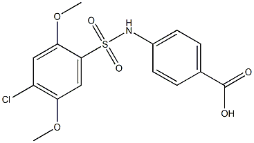 4-{[(4-chloro-2,5-dimethoxyphenyl)sulfonyl]amino}benzoic acid Struktur