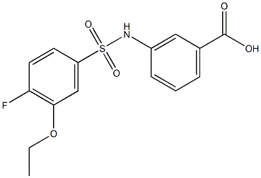 3-{[(3-ethoxy-4-fluorophenyl)sulfonyl]amino}benzoic acid Struktur