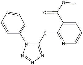 methyl 2-[(1-phenyl-1H-tetraazol-5-yl)sulfanyl]nicotinate Struktur