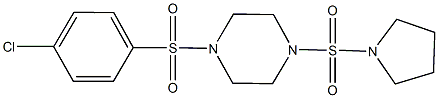 1-[(4-chlorophenyl)sulfonyl]-4-(1-pyrrolidinylsulfonyl)piperazine Struktur