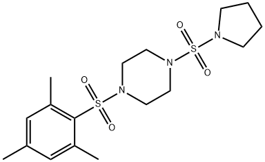 1-(mesitylsulfonyl)-4-(1-pyrrolidinylsulfonyl)piperazine Struktur