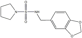 N-(1,3-benzodioxol-5-ylmethyl)-1-pyrrolidinesulfonamide Struktur