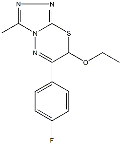 7-ethoxy-6-(4-fluorophenyl)-3-methyl-7H-[1,2,4]triazolo[3,4-b][1,3,4]thiadiazine Struktur