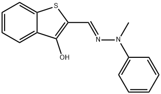 3-hydroxy-1-benzothiophene-2-carbaldehyde methyl(phenyl)hydrazone Struktur