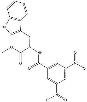 methyl 2-({3,5-bisnitrobenzoyl}amino)-3-(1H-indol-3-yl)propanoate Struktur