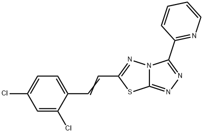 6-[2-(2,4-dichlorophenyl)vinyl]-3-(2-pyridinyl)[1,2,4]triazolo[3,4-b][1,3,4]thiadiazole Struktur