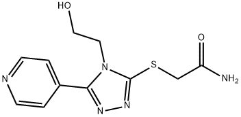 2-{[4-(2-hydroxyethyl)-5-(4-pyridinyl)-4H-1,2,4-triazol-3-yl]sulfanyl}acetamide Struktur