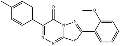 7-(2-methoxyphenyl)-3-(4-methylphenyl)-4H-[1,3,4]thiadiazolo[2,3-c][1,2,4]triazin-4-one Struktur