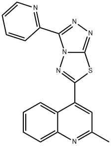 2-methyl-4-[3-(2-pyridinyl)[1,2,4]triazolo[3,4-b][1,3,4]thiadiazol-6-yl]quinoline Struktur