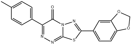 7-(1,3-benzodioxol-5-yl)-3-(4-methylphenyl)-4H-[1,3,4]thiadiazolo[2,3-c][1,2,4]triazin-4-one Struktur